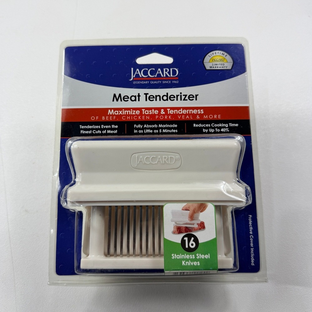 Jaccard Meat Tenderizer 16 Stainless Steel Knives White Kitchen Tool New